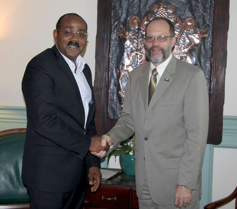 Prime Minister the Hon. Gaston Browne with OCC Honoree