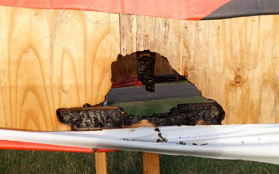 WATCH: Billboard set ablaze in Fort Road