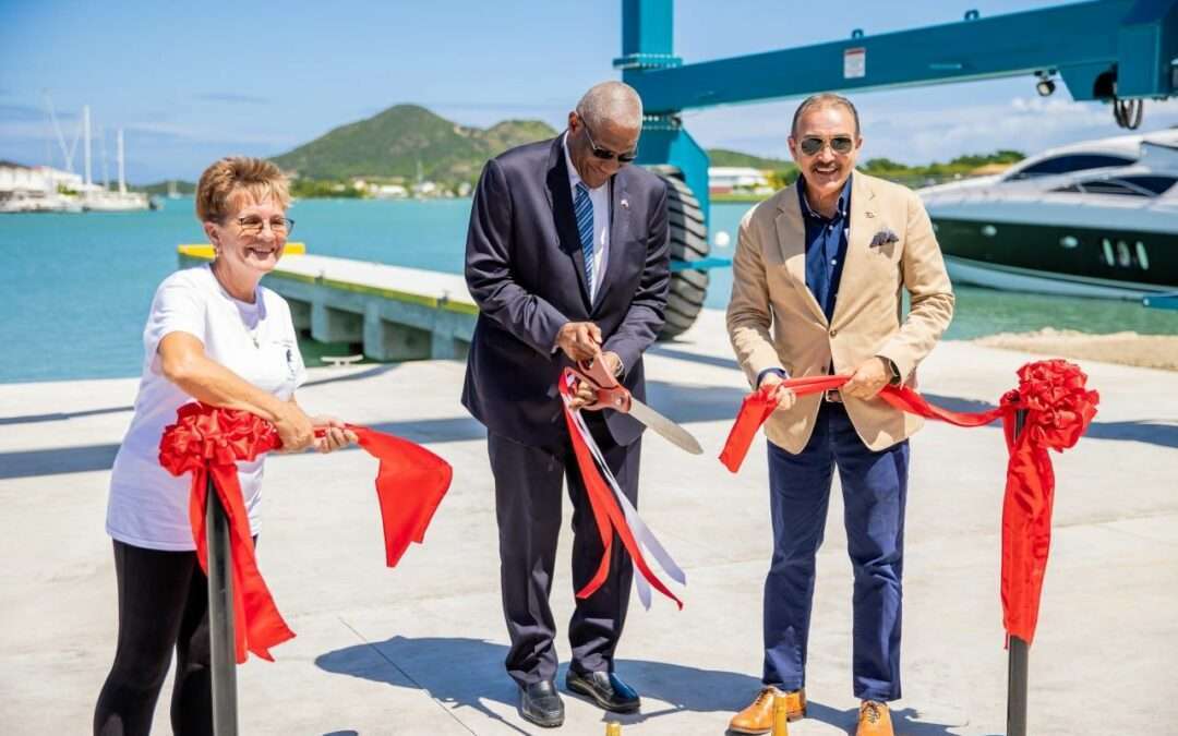Jolly Harbour Marina and Boatyard (JHMB) celebrates the opening of the new Catamaran Haul Out and Boatyard Facility.