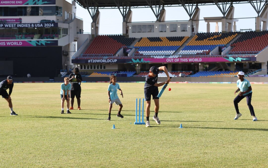 Namibia cricket players had a fun game with youngsters at Cricket grounds