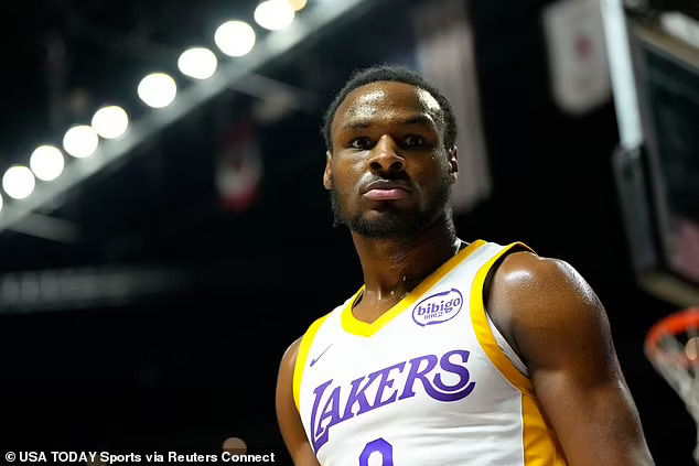 Bronny James brutally airballs three-pointer in Lakers’ Summer League game as he extends unwanted streak from deep