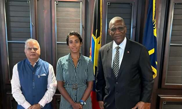 Governor General Sir Rodney Williams Welcomes Honorary Consul Vijay Tewani and Atlantic Solo Rower Ananya Prasad