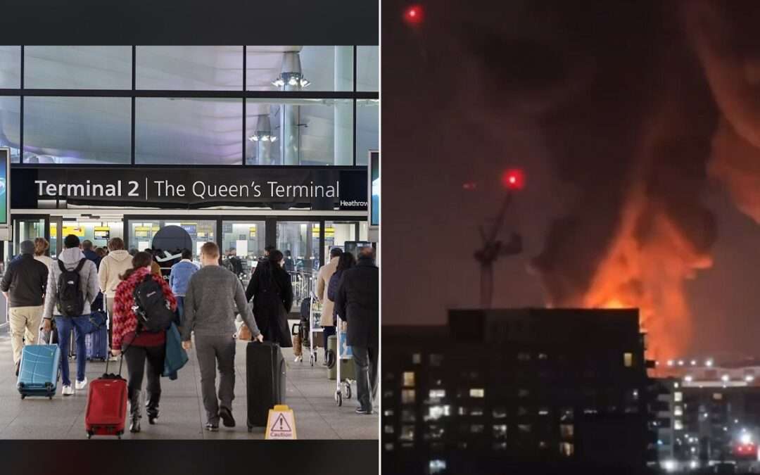 Heathrow Airport forced to close after fire at substation causing global travel chaos