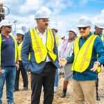 Prime Minister Gaston Browne and Minister of Tourism Charles Fernandez at Upland Development site