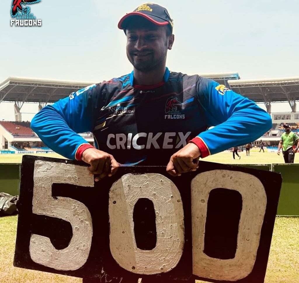 Falcons Hail Shakib al-Hasan on Historic 500th T20 Wicket