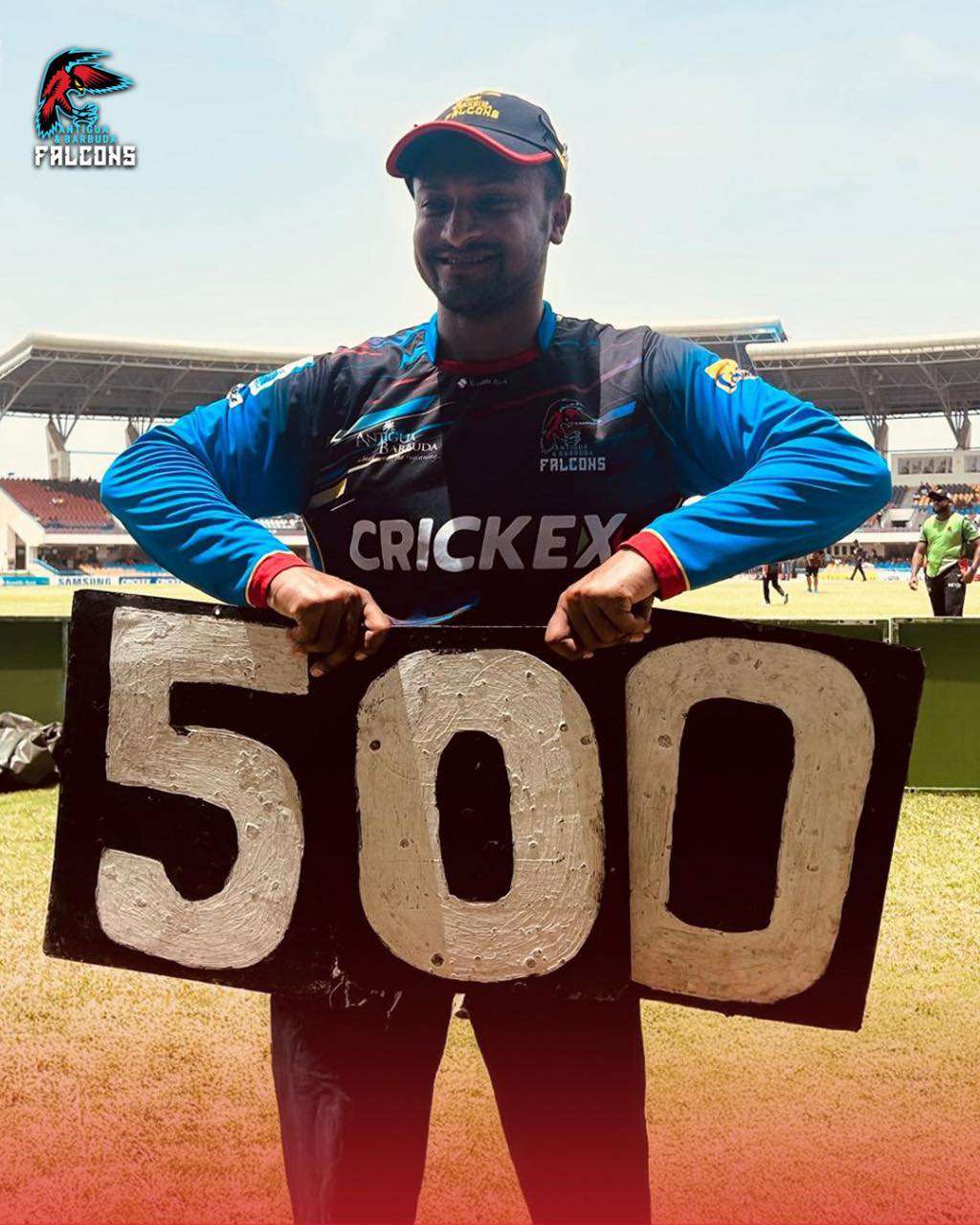 Falcons Hail Shakib al-Hasan on Historic 500th T20 Wicket 