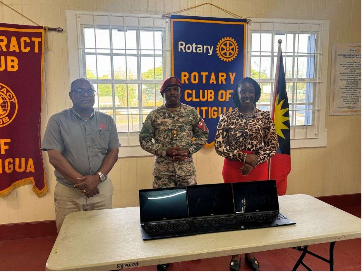Rotary Club of Antigua Donates 35 Laptops to Youth and Defence Institutions
