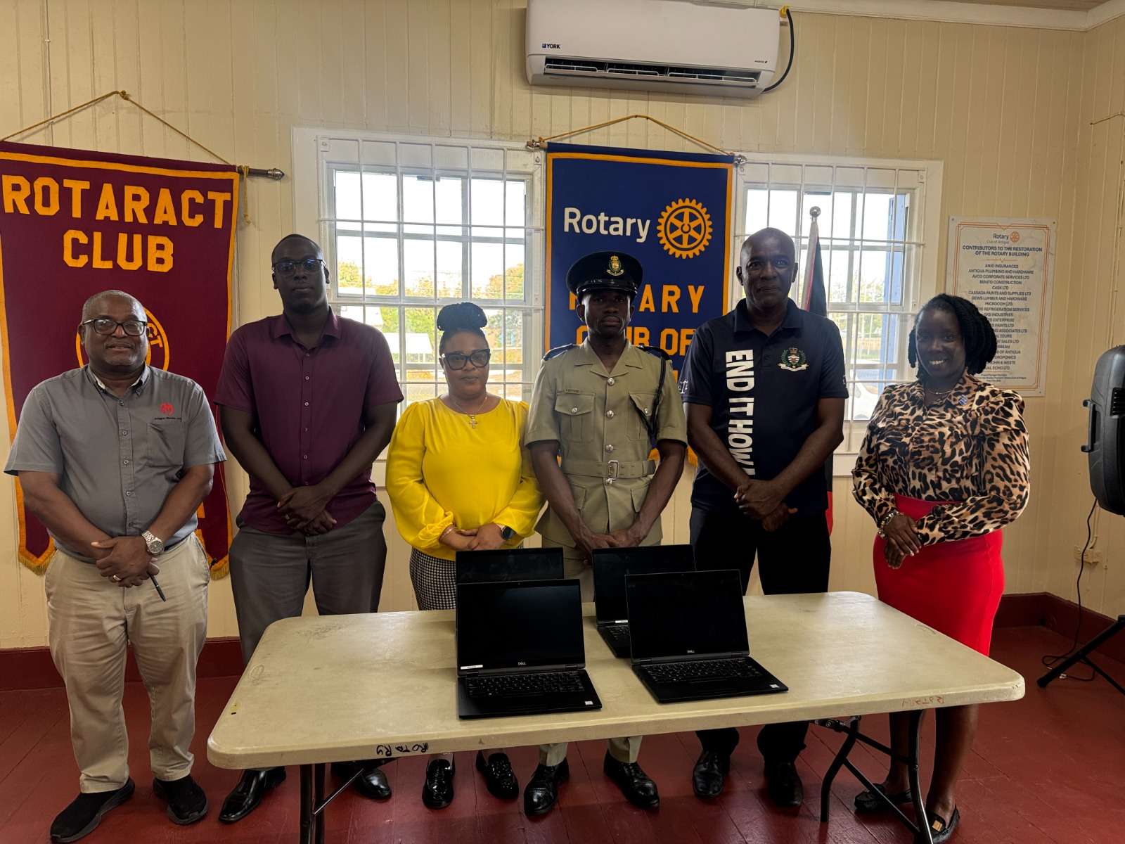 Rotary Club of Antigua Donates 35 Laptops to Youth and Defence Institutions