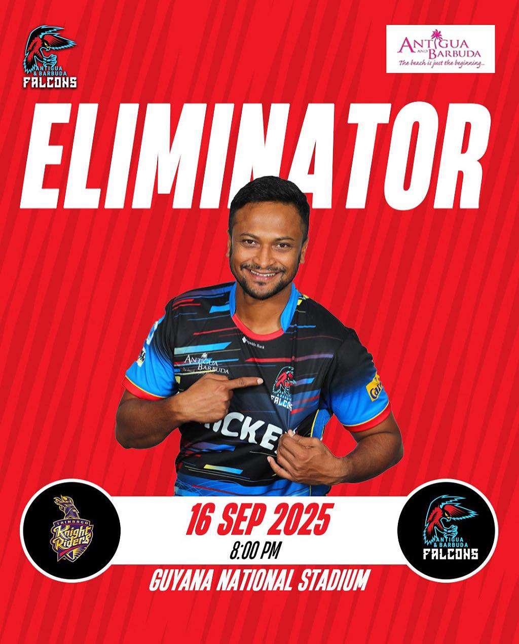 Falcons and Knight Riders Battle for Survival Tonight in CPL Playoff