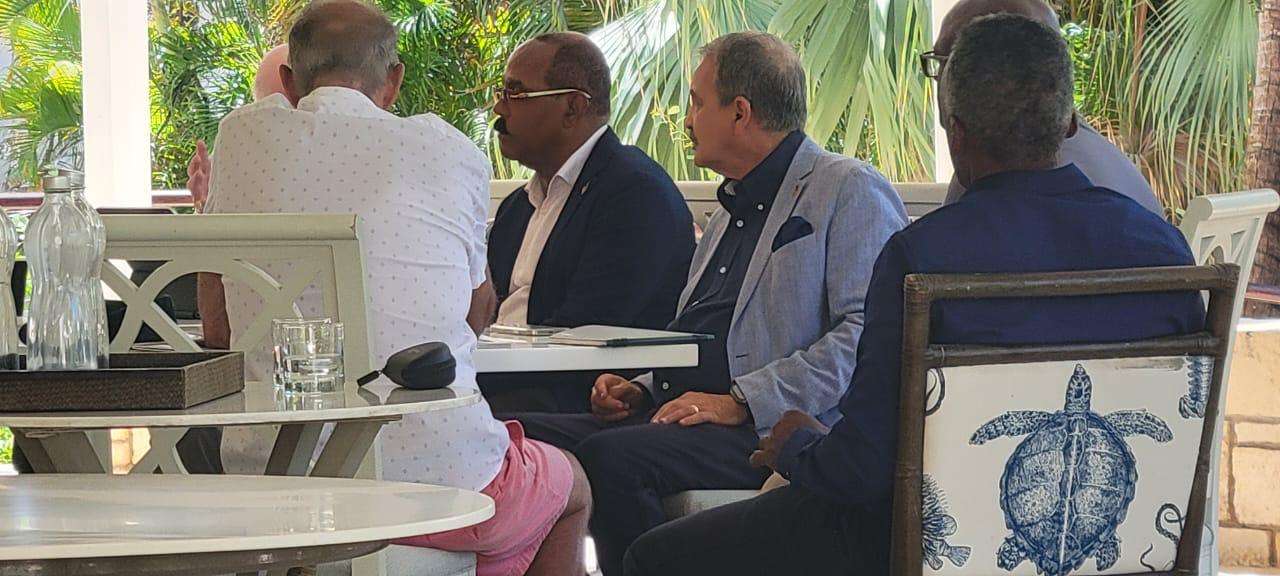 PM Browne, Tourism Minister, Meet New Owners of Curtain Bluff Hotel