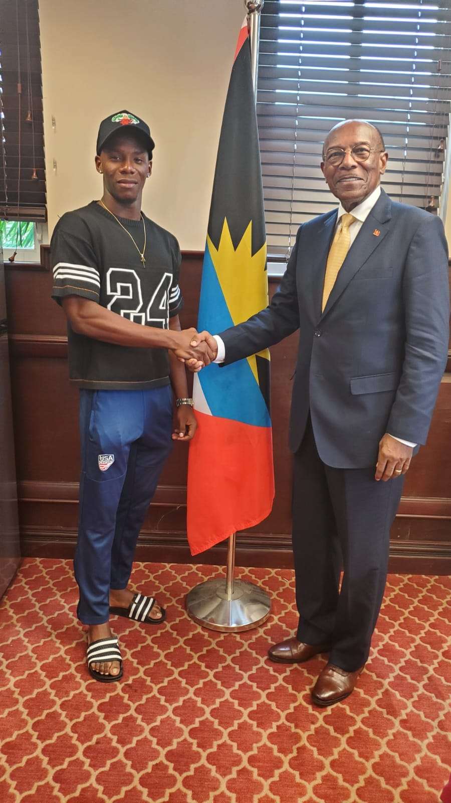 Sir Molwyn Joseph Backs Young Footballer’s International Ambitions