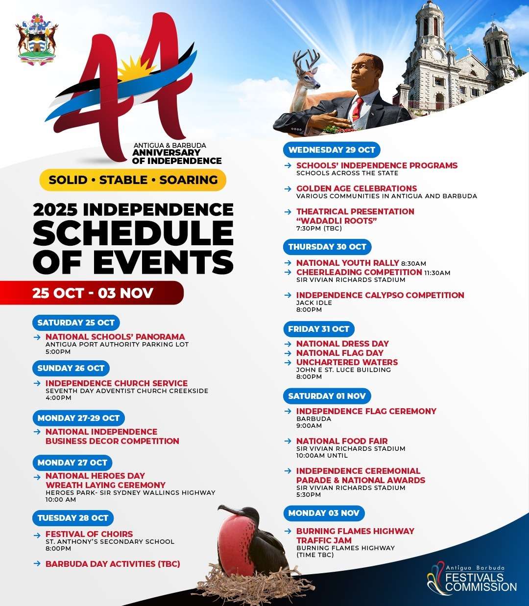 Antigua and Barbuda Festivals Commission Unveils Striking New Independence Logo and 10 Days of Celebration