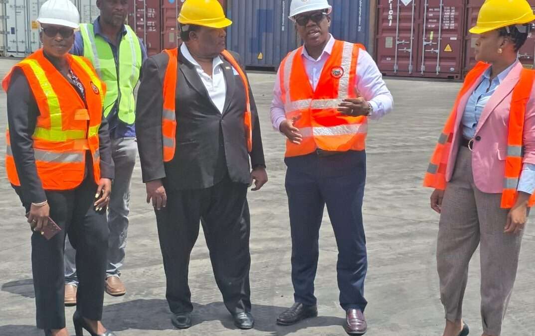 Acting Prime Minister Tours Port to Welcome Arrival of New Crane