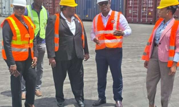 Acting Prime Minister Tours Port to Welcome Arrival of New Crane