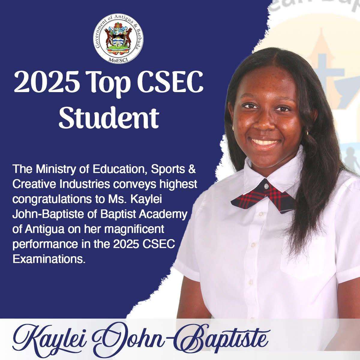 Kaylei John-Baptiste Tops 2025 CSEC Exams