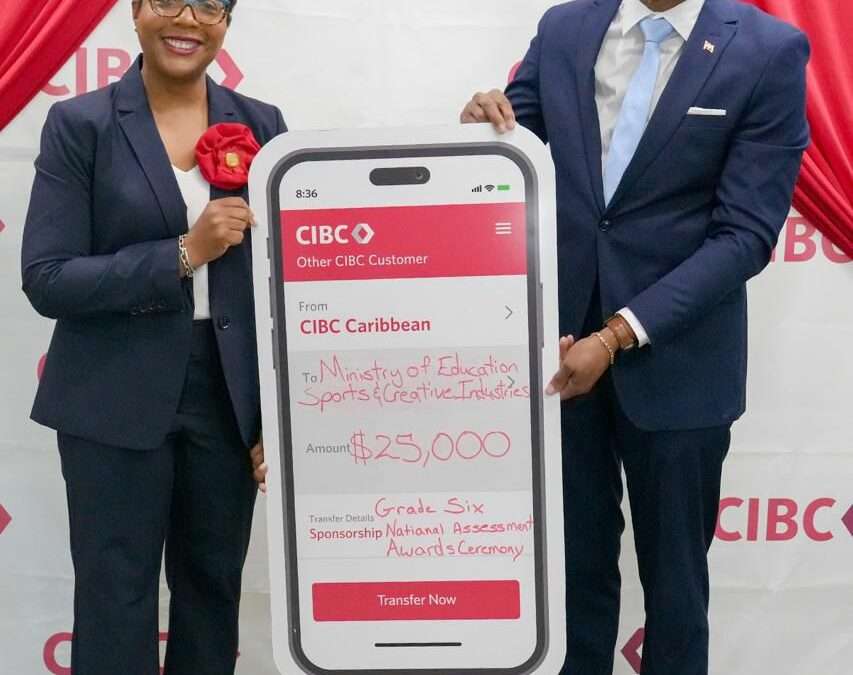 CIBC Caribbean presents $25,000 to Ministry of Education For sponsorship of 13th Annual CIBC Grade Six National Assessment Awards