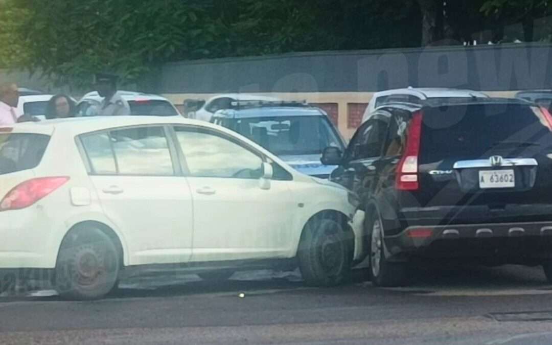 Traffic Snarl at YMCA Roundabout After Two-Vehicle Collision