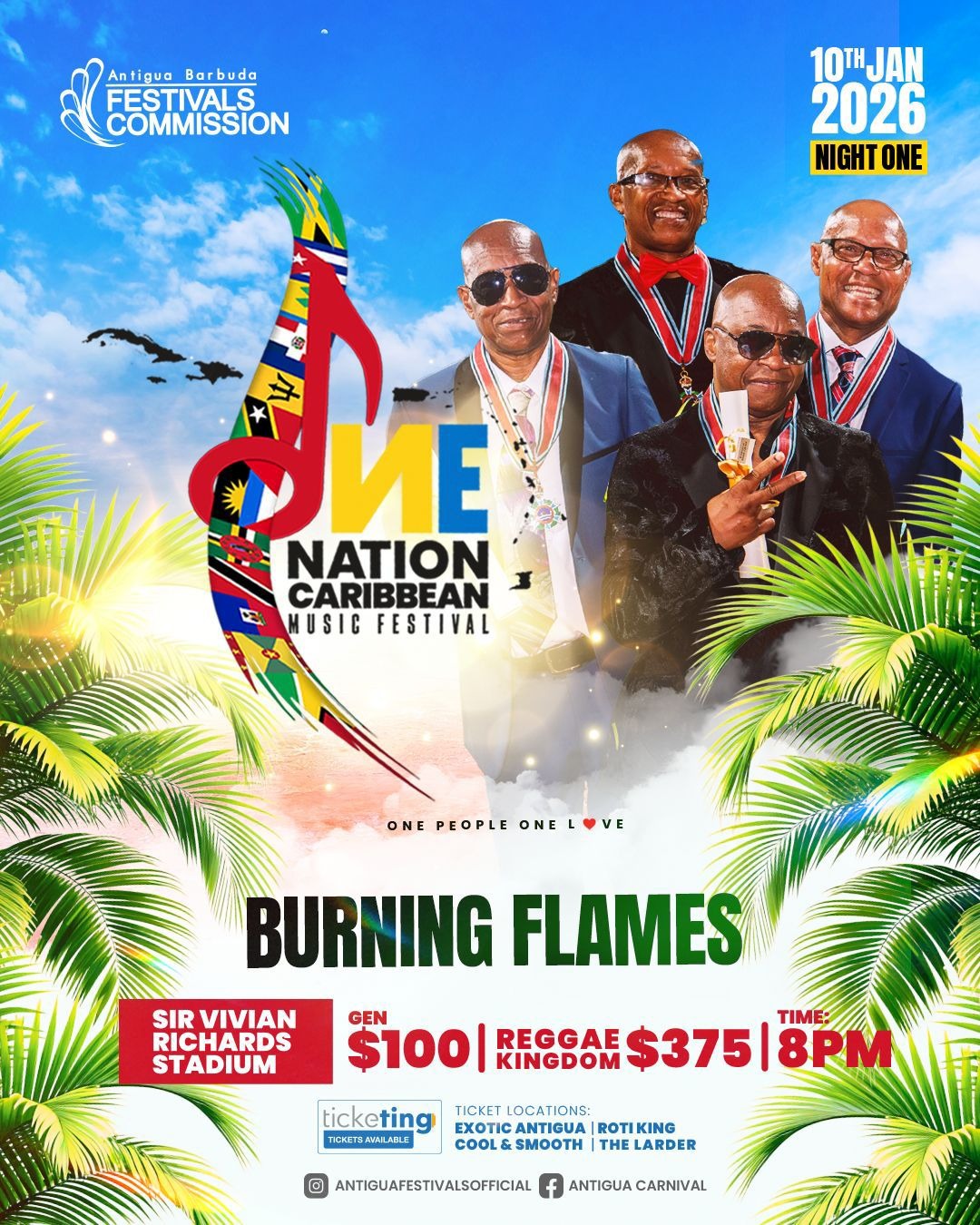 Newly Knighted Burning Flames to Headline Night One of One Nation Caribbean Music Festival