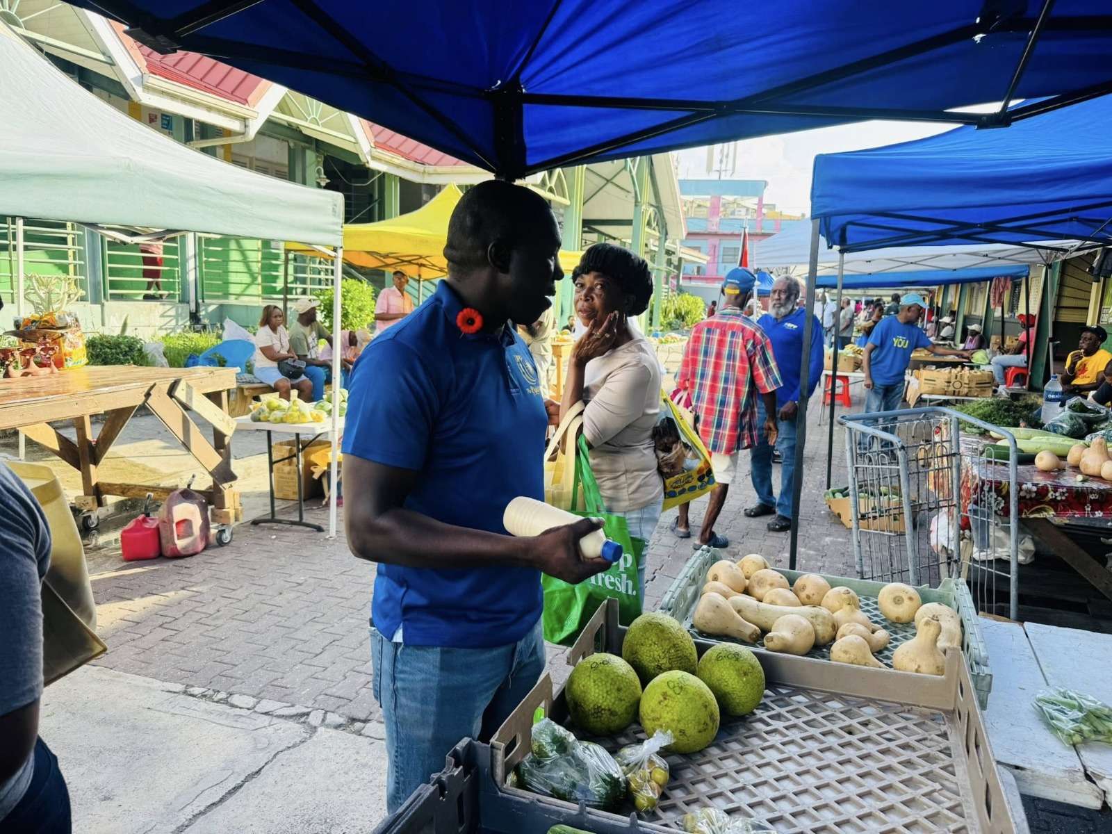 Pringle Leads Lively UPP Walkthrough at St. John’s Market, Vows Stronger Support for Farmers and Vendors