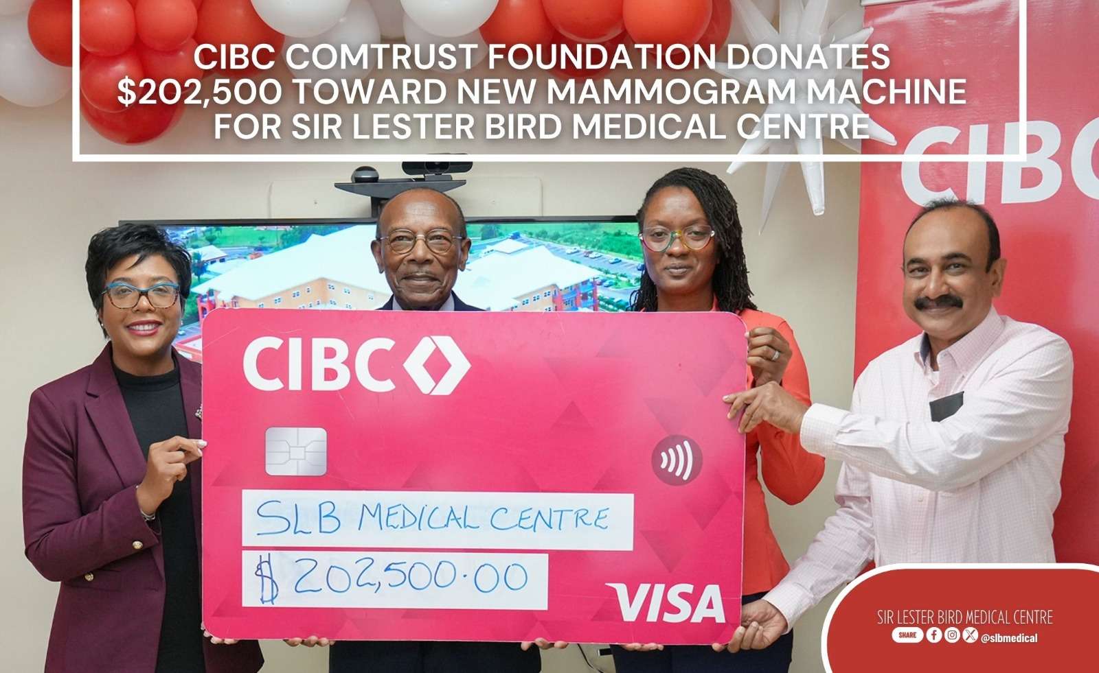CIBC Donates EC $202,500 Toward New Mammogram Machine at SLBMC 