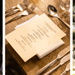 From Left to Right, Kareem Roberts pictured at The Burleigh Arms on the night of the dinner; the menu and place setting at the dinner; Keshia Sakarah preparing dinner at The Pilgrim for guests of ABTA