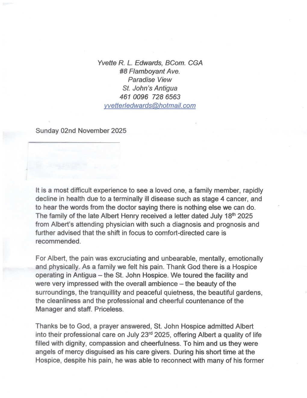 Testimonies From Relatives of St Johns Hospice