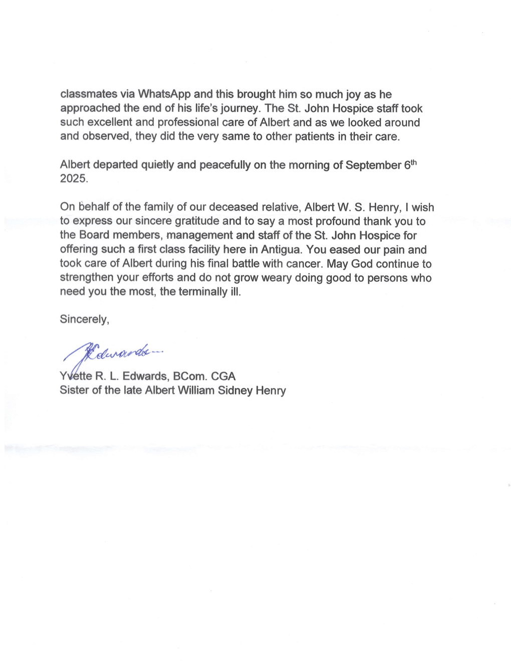 Testimonies From Relatives of St Johns Hospice