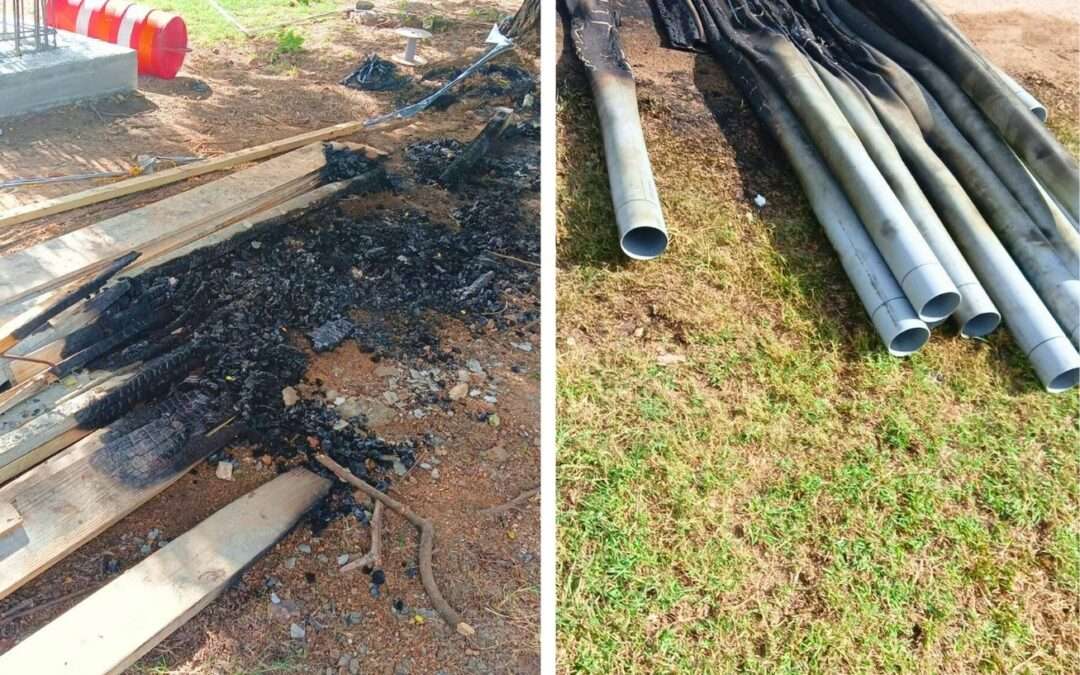 WATCH: APUA Project Sabotaged: Materials Set Ablaze Amid Morris Bay Tensions