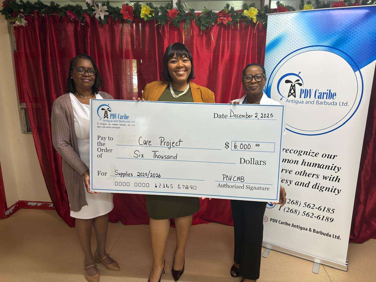 PDV Caribe Donates $6,000 to Support Operations at the Care Project