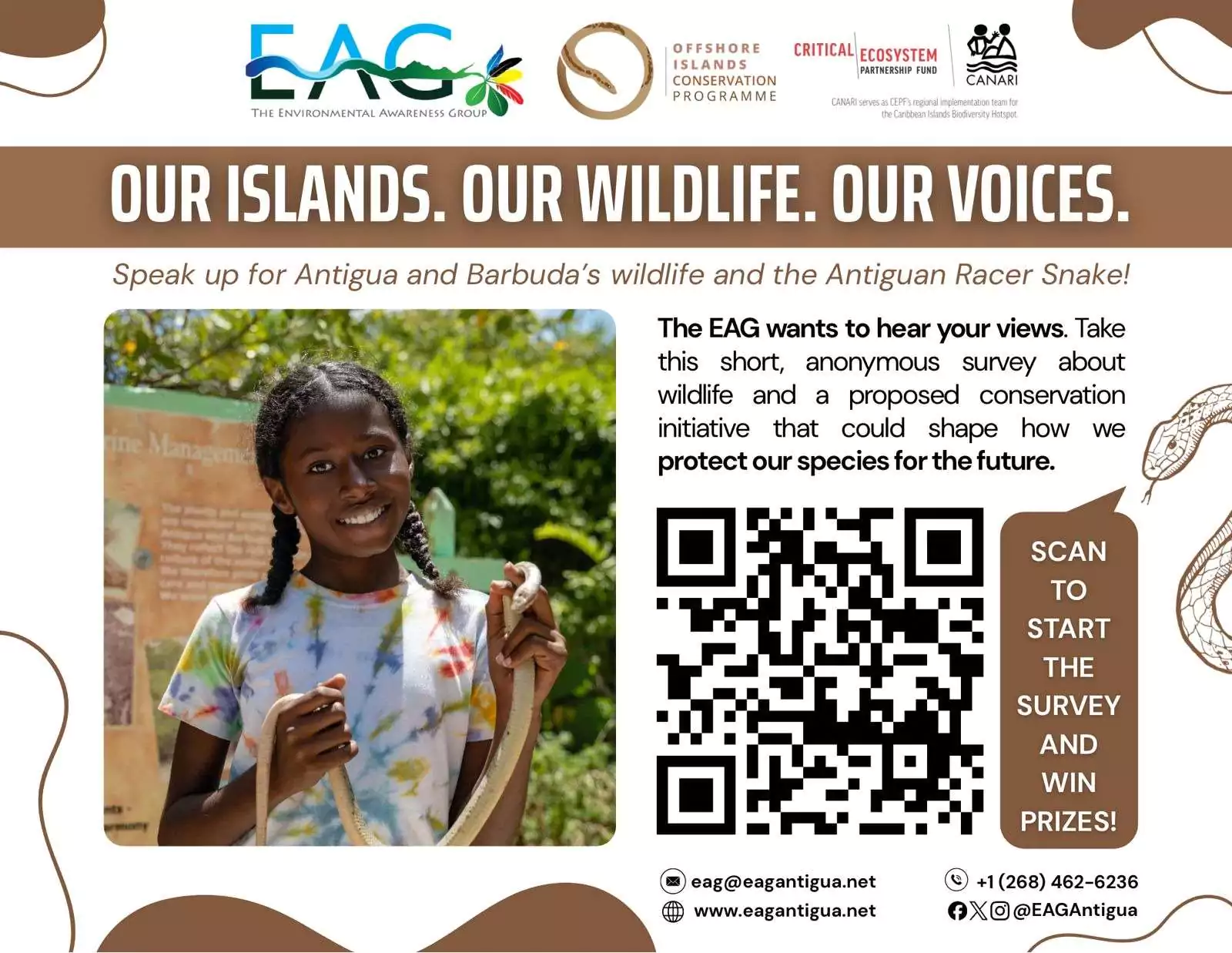 EAG Launches National Survey on Wildlife and Antiguan Racer Conservation