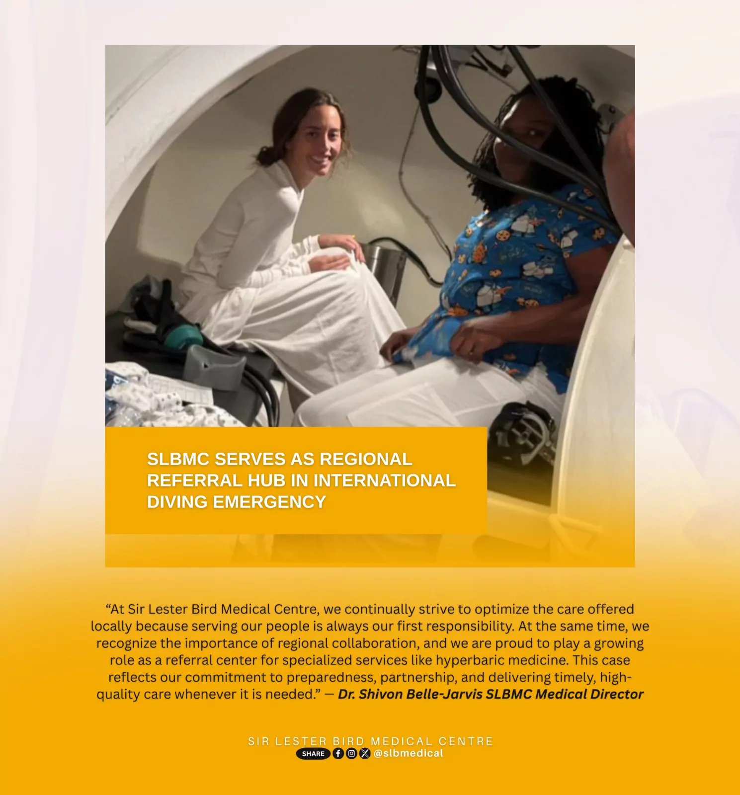 Sir Lester Bird Medical Centre Acts as Regional Referral Hub in International Diving Emergency 