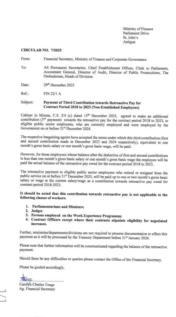 Government Confirms Third Retroactive Pay Contribution for Public Sector Workers