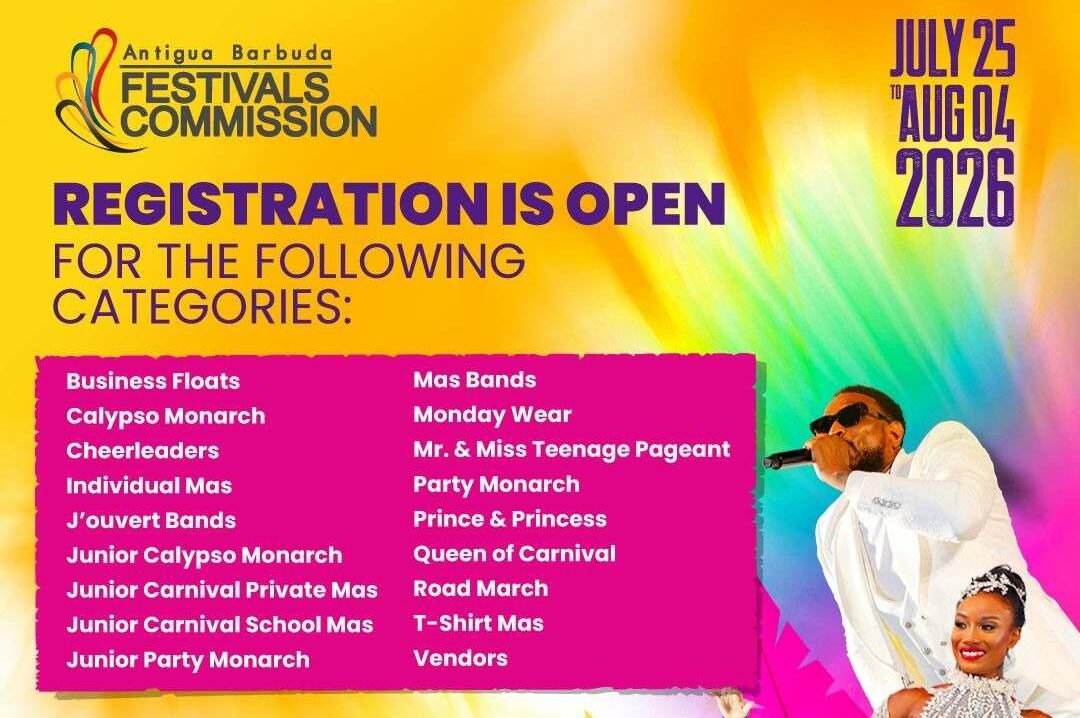 Antigua Carnival 2026 Registration Now Open Across All Categories