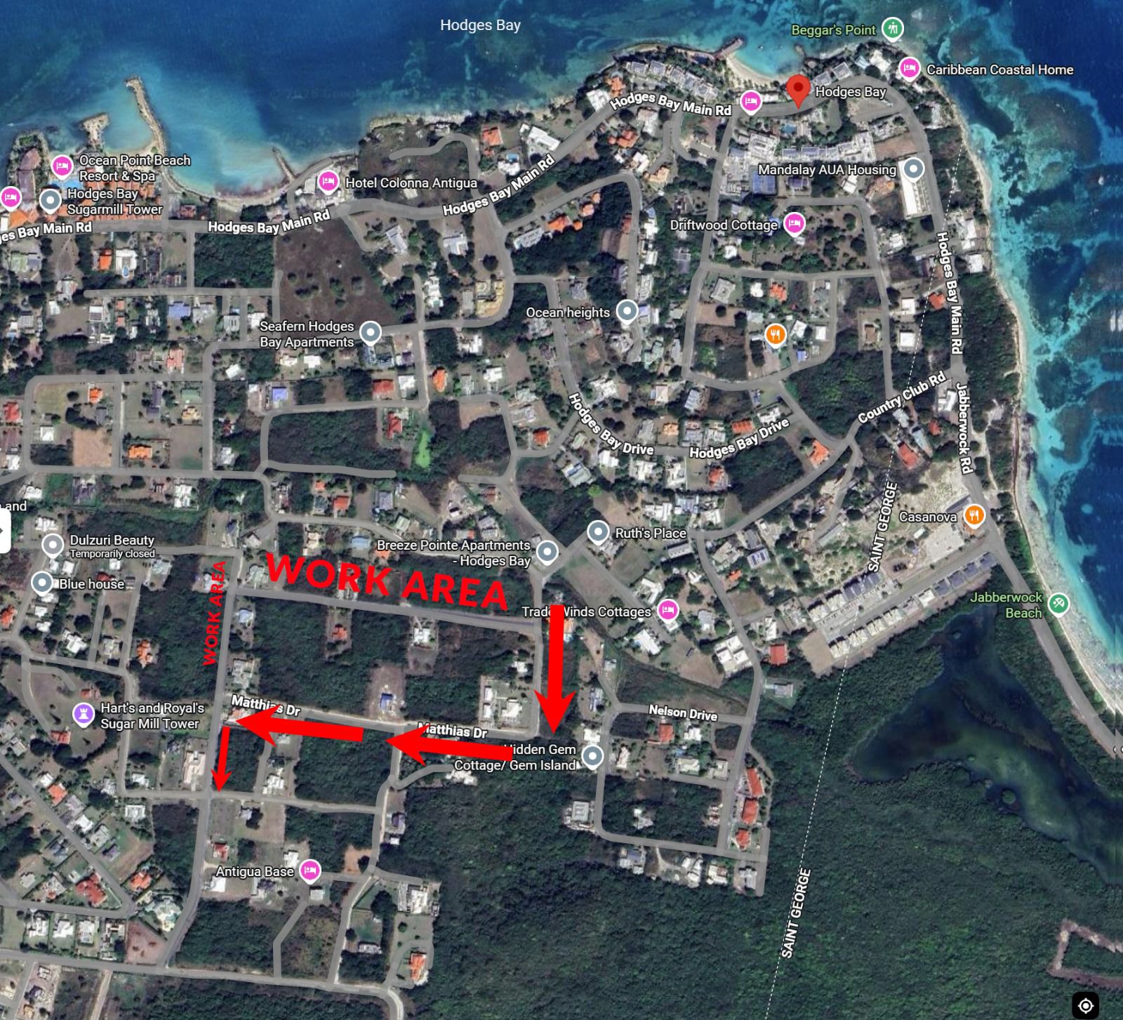 Drainage Works Trigger Detour in Hodges Bay