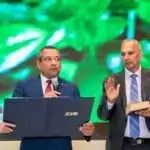 Cleber Soares, Deputy Minister of Agriculture and Livestock of Brazil, and Muhammad Ibrahim, Director General of IICA.