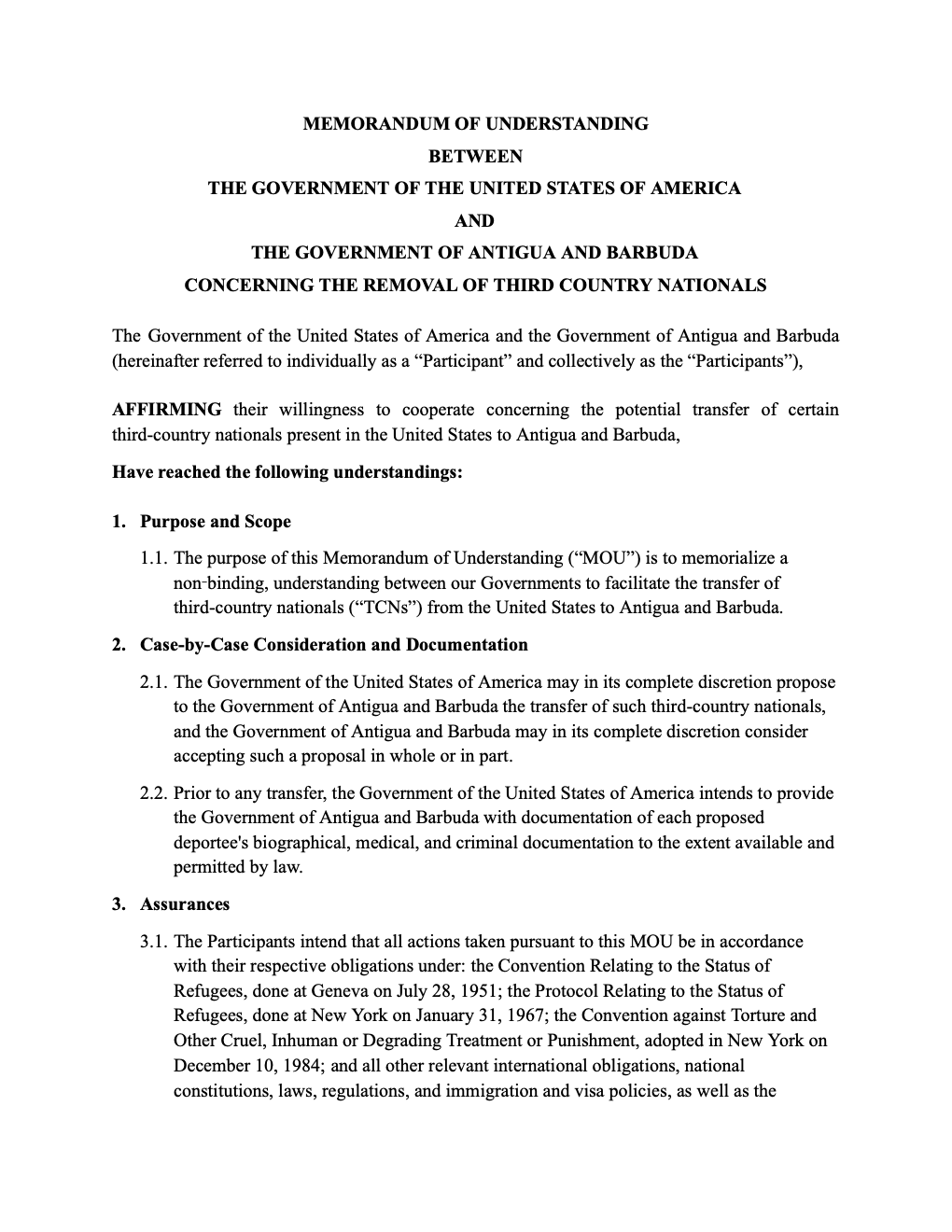 Leaked Refugee MOU Sparks Fears of Further Pressure on Antigua and Barbuda