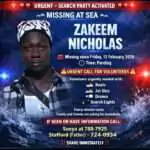 Family and Volunteers Rally in Search for Missing Fisherman Zakeem Nicholas