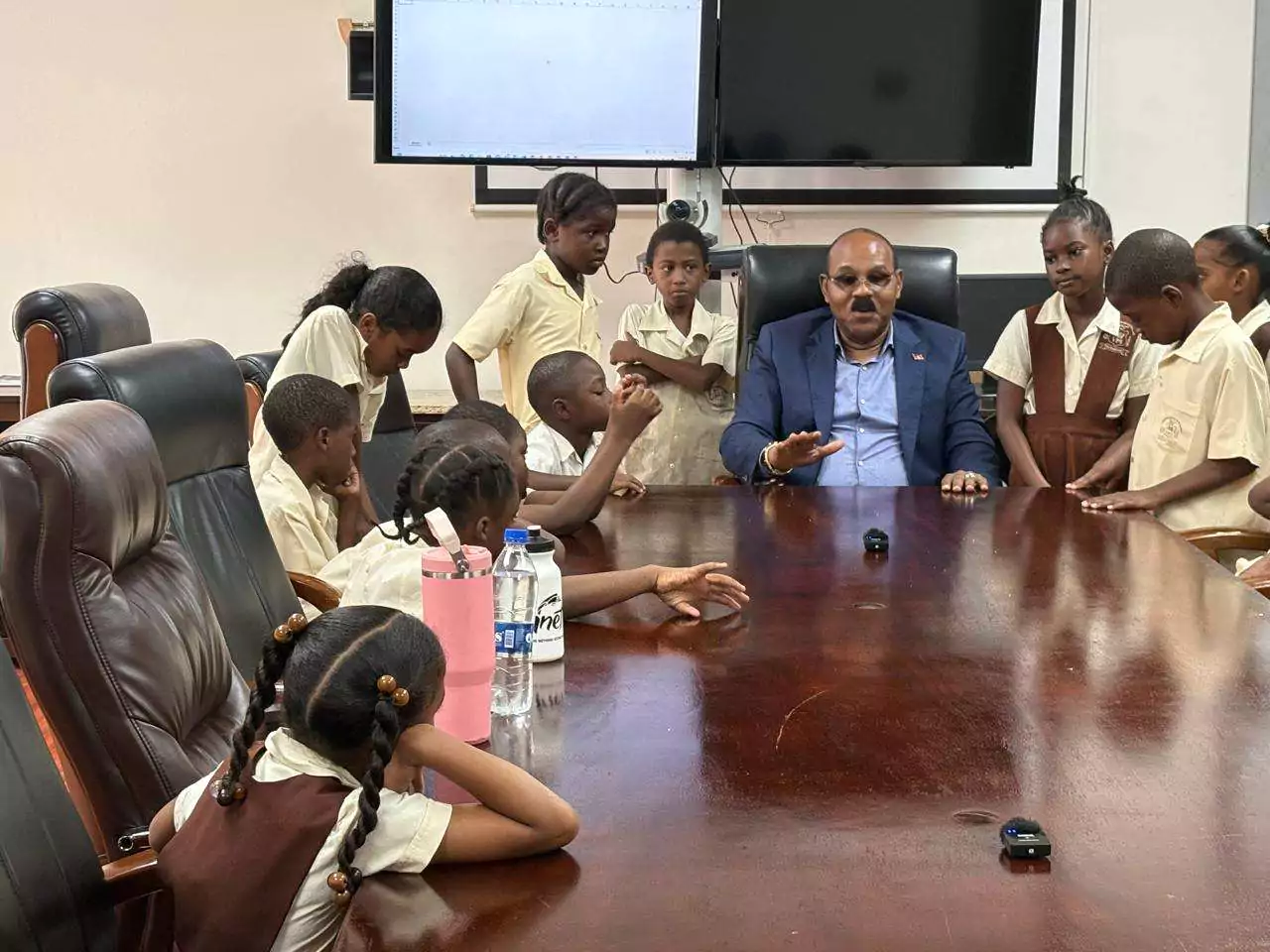 Villa Primary Students Get Leadership Lessons During Visit with PM Gaston Browne