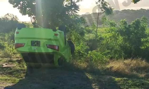Motorist Escapes Serious Injury After Lexus Overturns in Five Islands