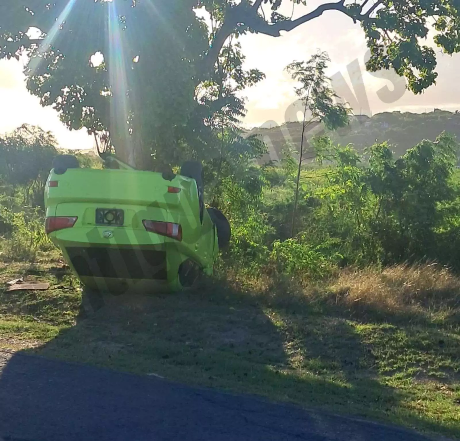 Motorist Walks Away After Vehicle Overturns in Five Islands