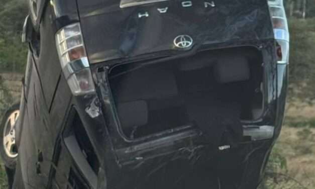 Van Overturns on Factory Road Near Parham Corner