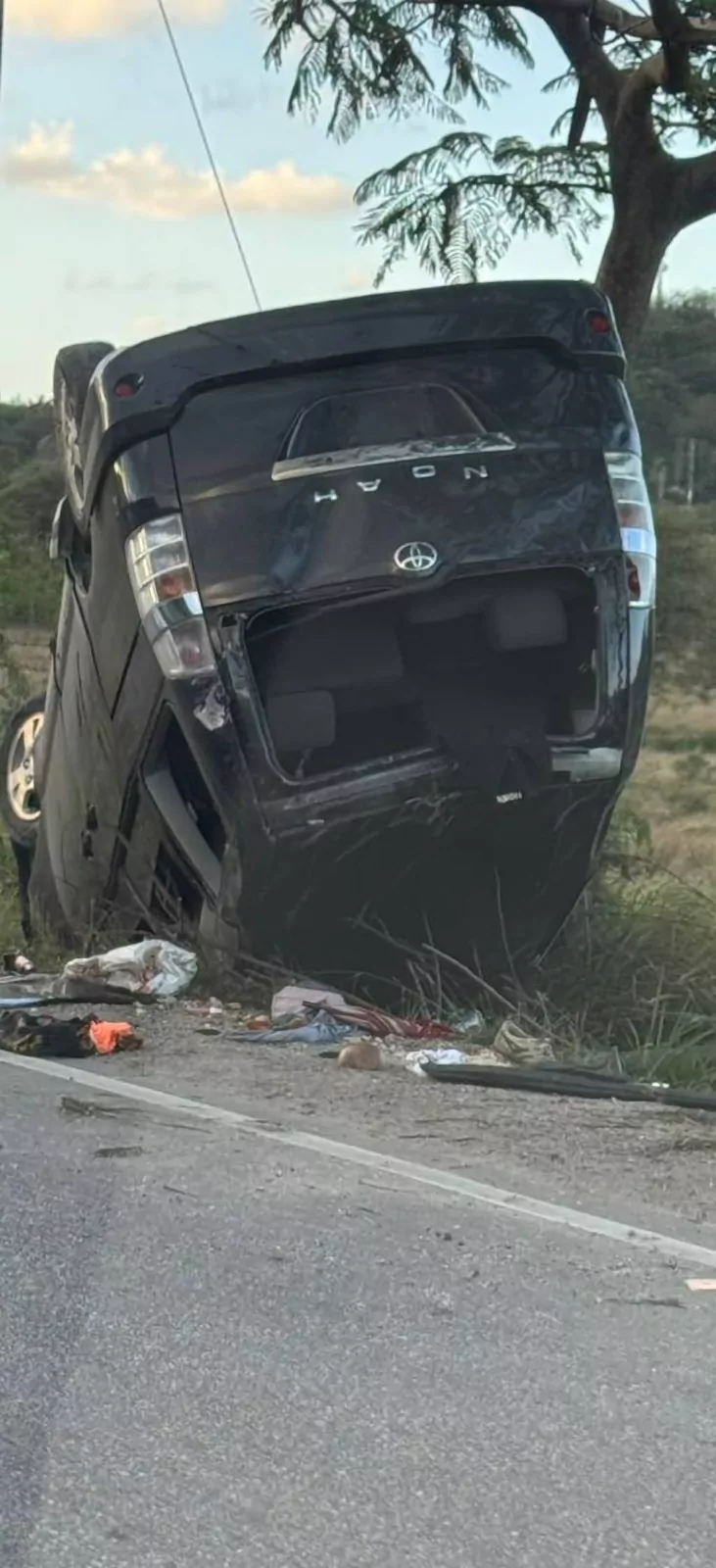 Van Overturns on Factory Road Near Parham Corner 