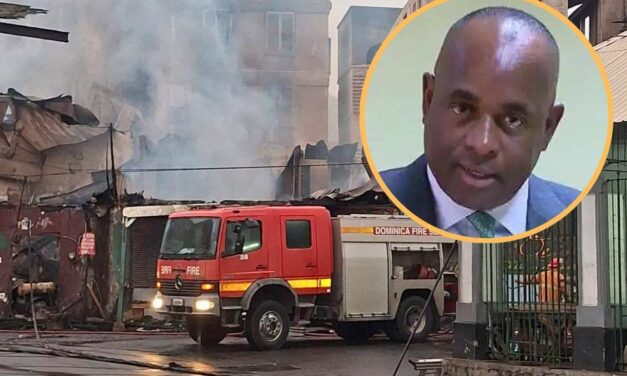 PM Skerrit Stands in Solidarity as Roseau Fire Damages Businesses