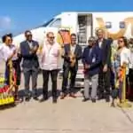 Minister Fernandez Welcomes Sunrise Airways’ New Non-Stop Service Between Santo Domingo and Antigua
