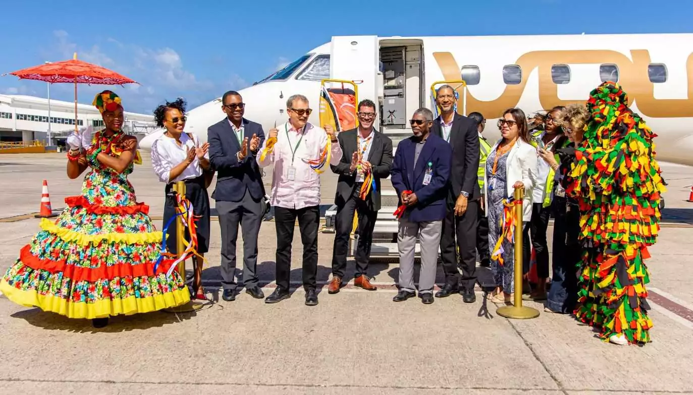 Minister Fernandez Welcomes Sunrise Airways’ New Non-Stop Service Between Santo Domingo and Antigua