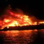 WATCH: Fire Destroys Popular Kaikoconut Floating Bar