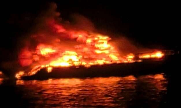 WATCH: Fire Destroys Popular Kaikoconut Floating Bar