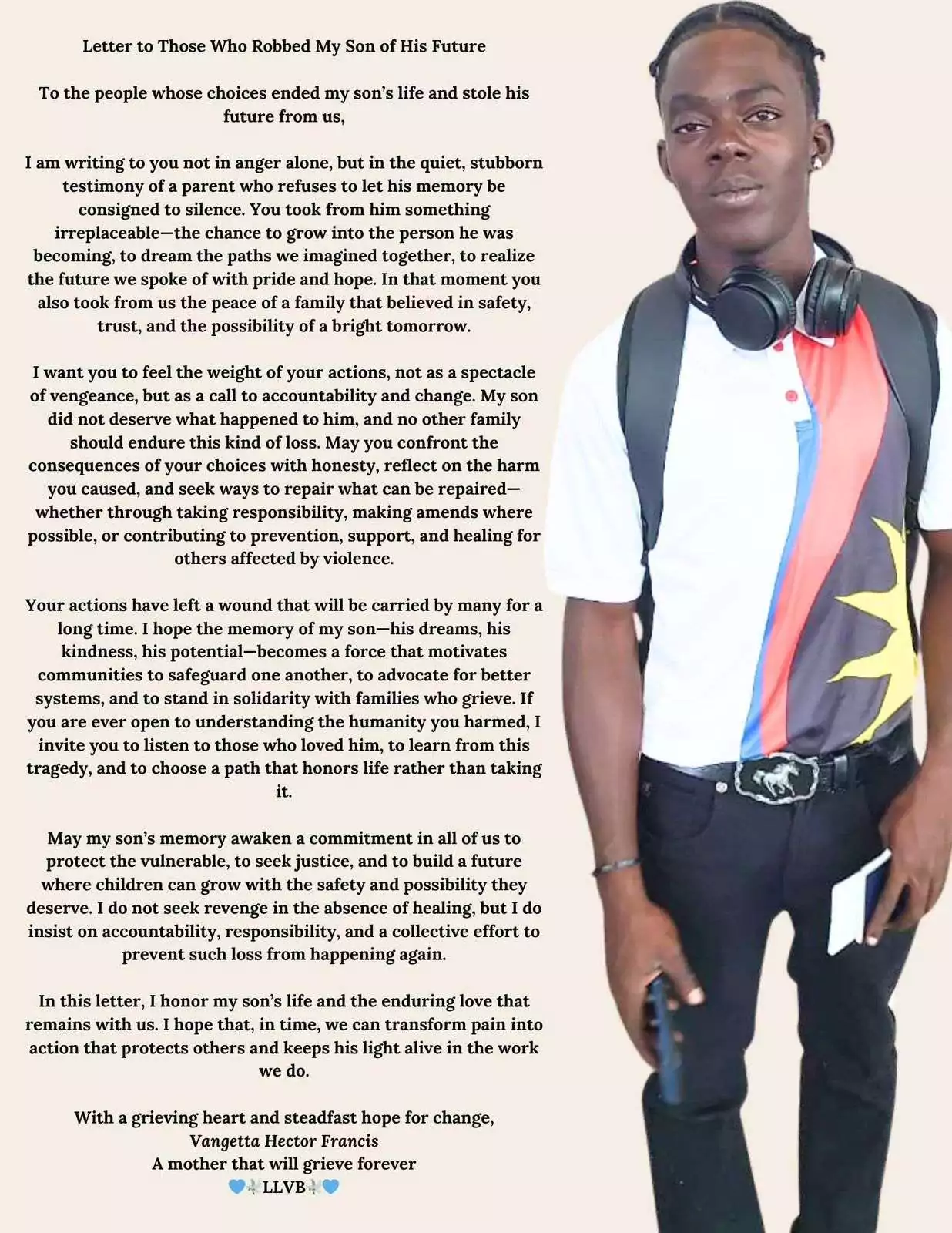 “To Those Who Robbed My Son of His Future” | Grieving Mother Pens Powerful Letter After Son’s Death