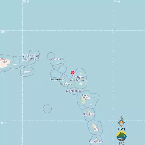 Magnitude 3.9 earthquake recorded near Antigua and Barbuda early Thursday morning