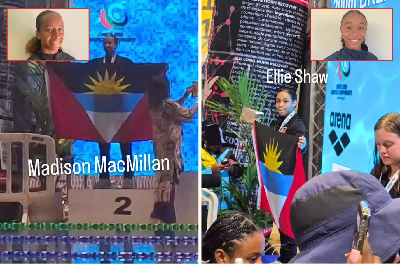 MacMillan and Shaw win first medals for Antigua and Barbuda at CARIFTA Aquatics Championships